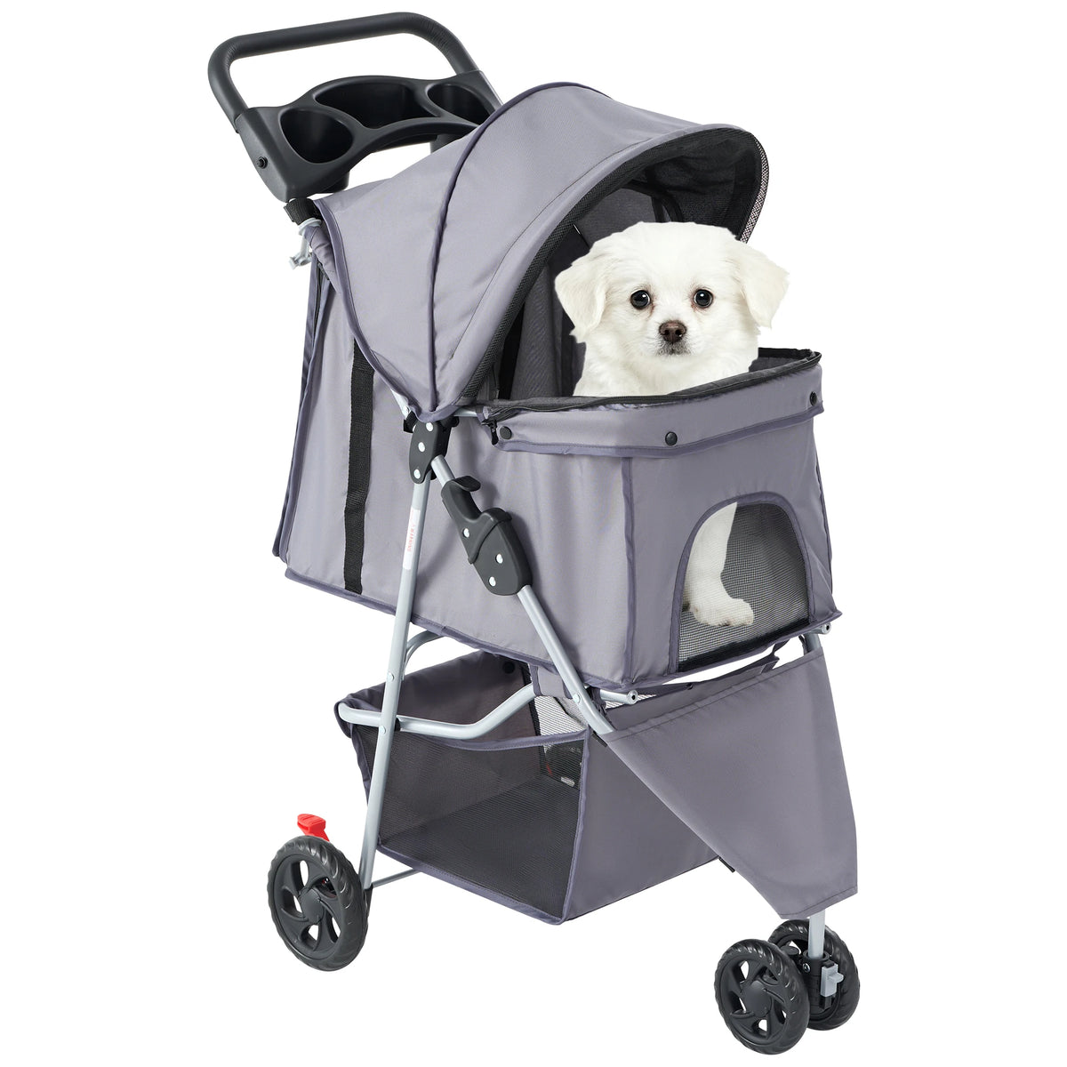 DUMOS Foldable 3 Wheel Pet Stroller For Dogs And Cats