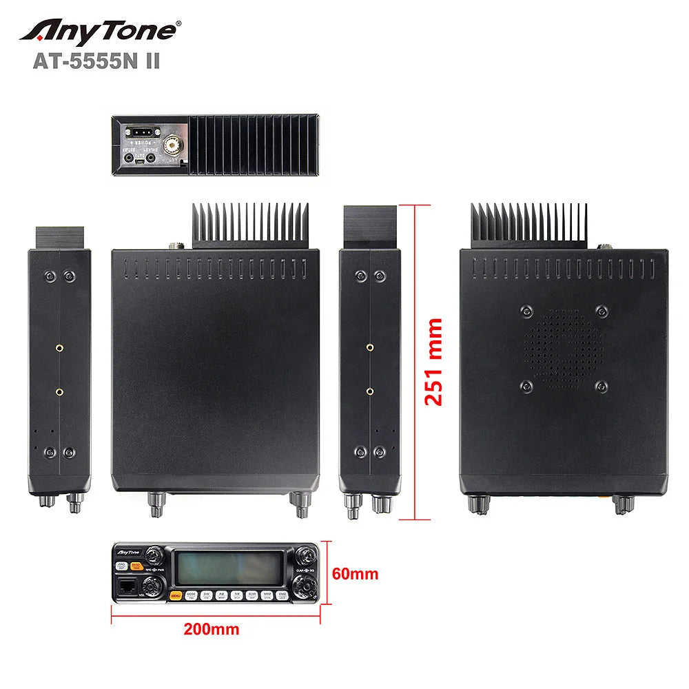 AnyTone AT-5555N II 10 Meter AM FM SSB Mobile Transceiver