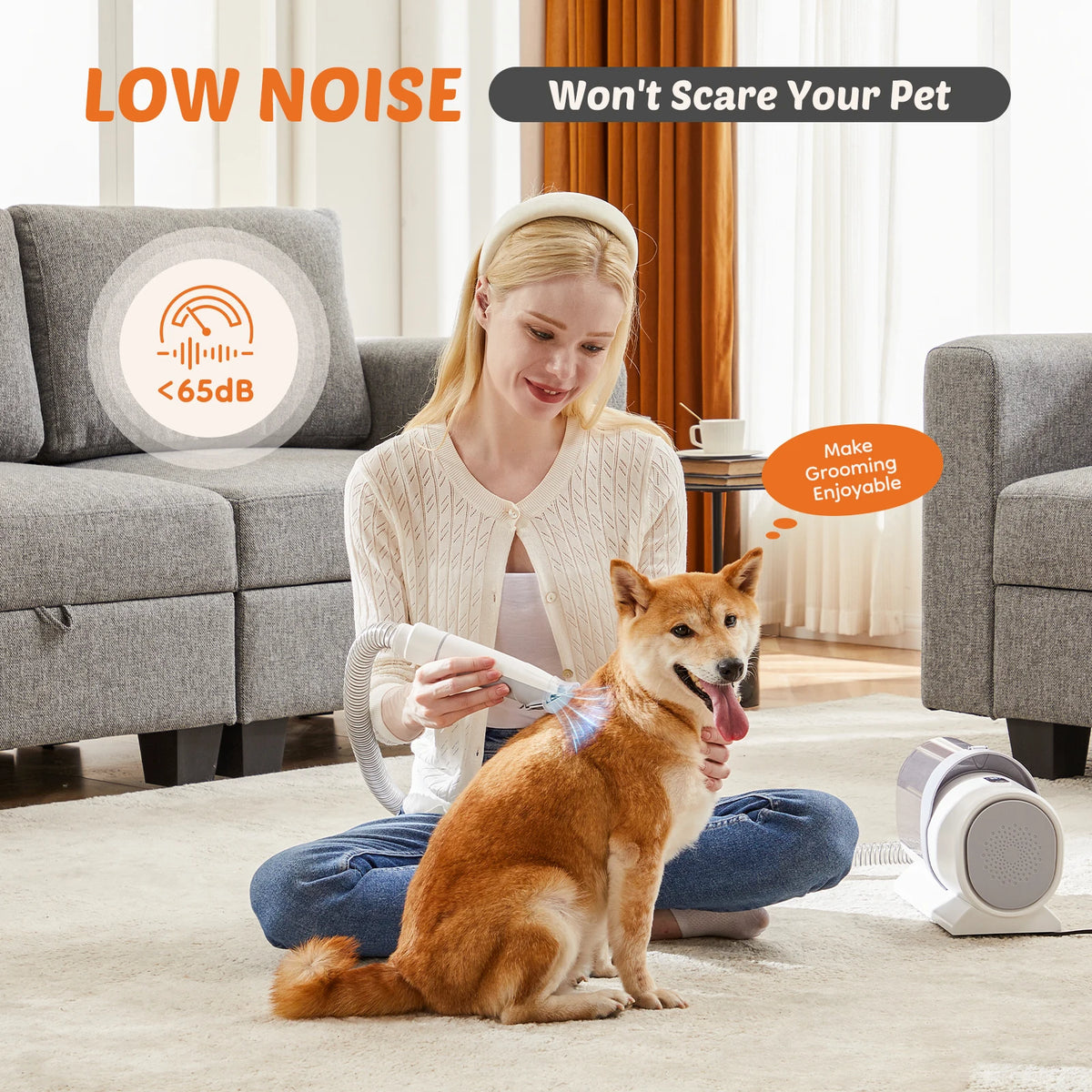 Professional Pet Grooming Vacuum Kit With Quiet Cordless Clippers