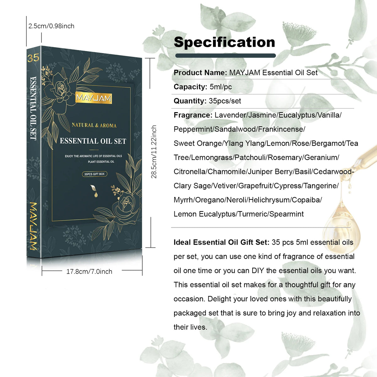 Mayjam 35 Bottles Essential Oils Collection With Gift Box