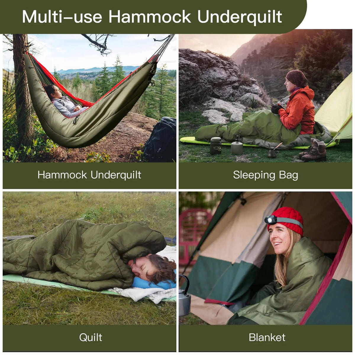 Lightweight Hammock Underquilt Sleeping Bag Cotton Insulated Under Blanket