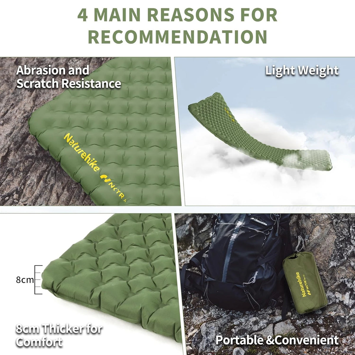Naturehike Insulated Inflatable Sleeping Pad For Outdoor Camping