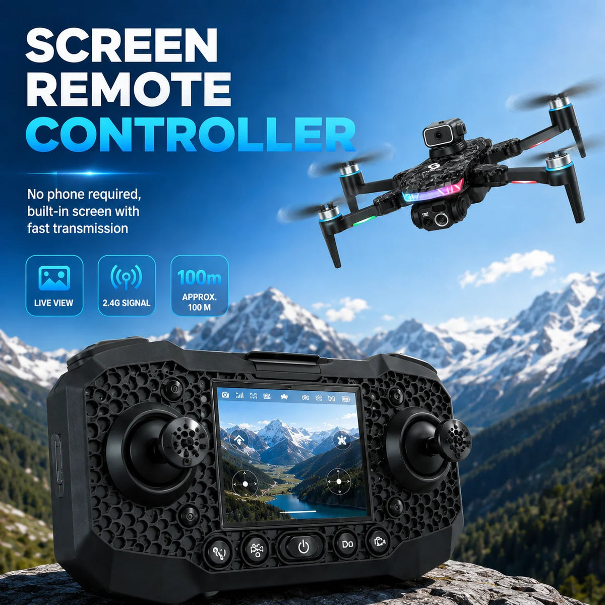 ZNLYRION Foldable Brushless Drone With Dual HD Cameras