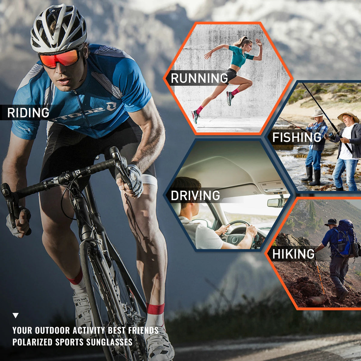 SCVCN Outdoor Polarized Cycling Sunglasses on Sale Polarized Glasses for Men Women UV400 Outdoor Bike Eyewear MTB Sports Glasses Running Bicycle Goggles