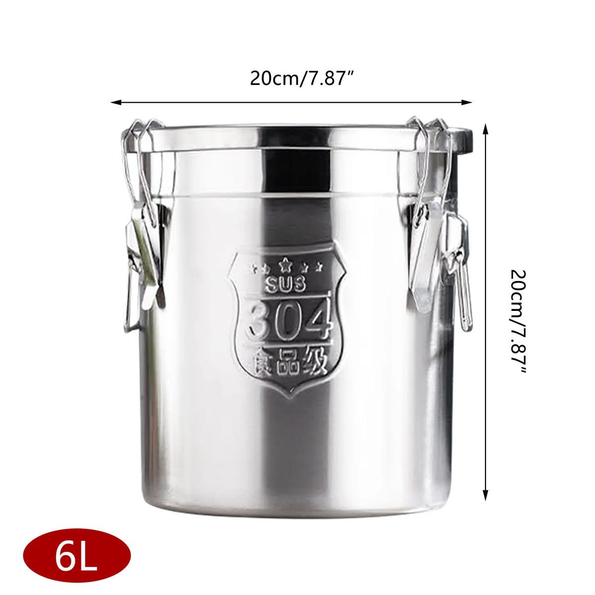 Stainless Steel Airtight Food Storage Container With Locking Clamp