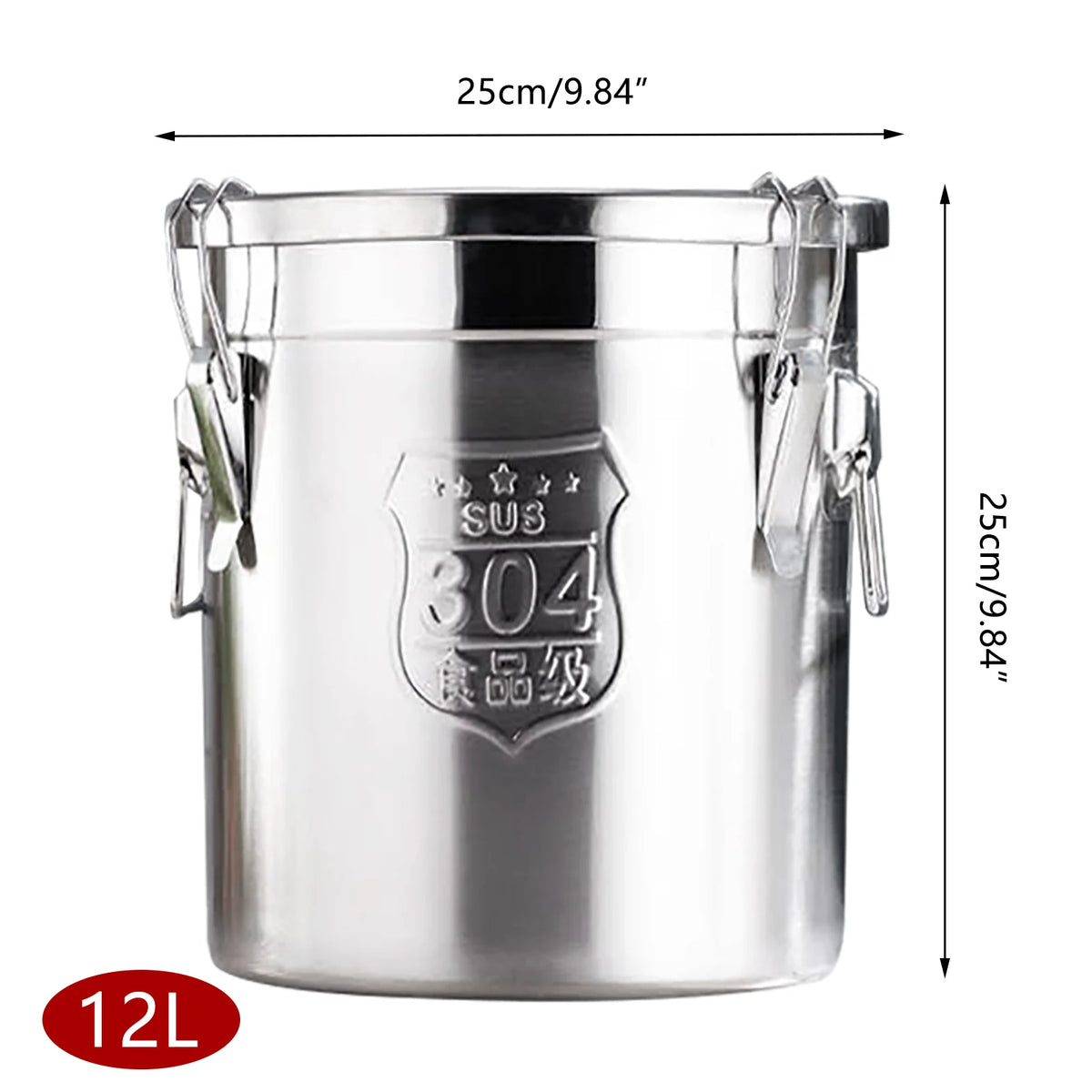 Stainless Steel Airtight Food Storage Container With Locking Clamp