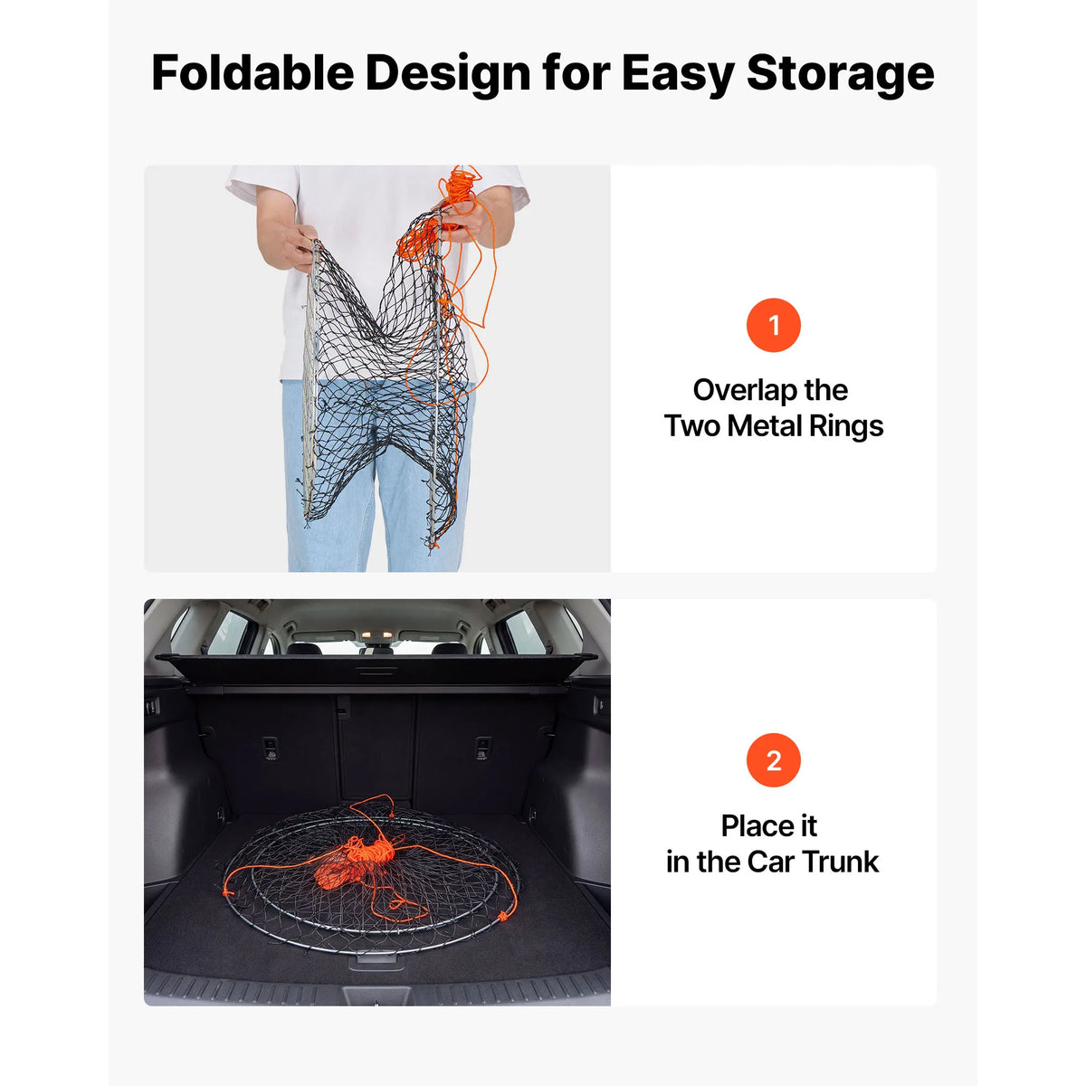 Premium Double Ring Foldable Crab Trap Fishing Net Set