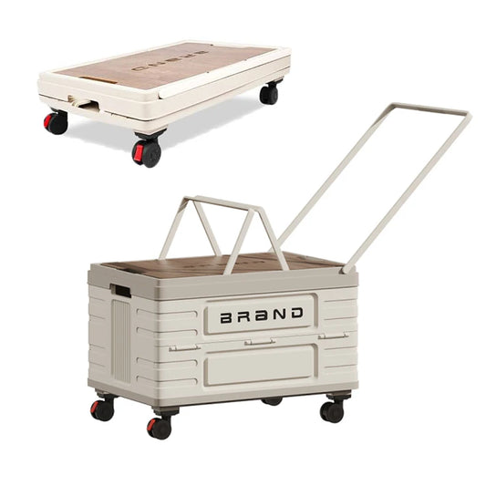 Heavy Duty Foldable Storage Cart With Silent Rotating Wheels