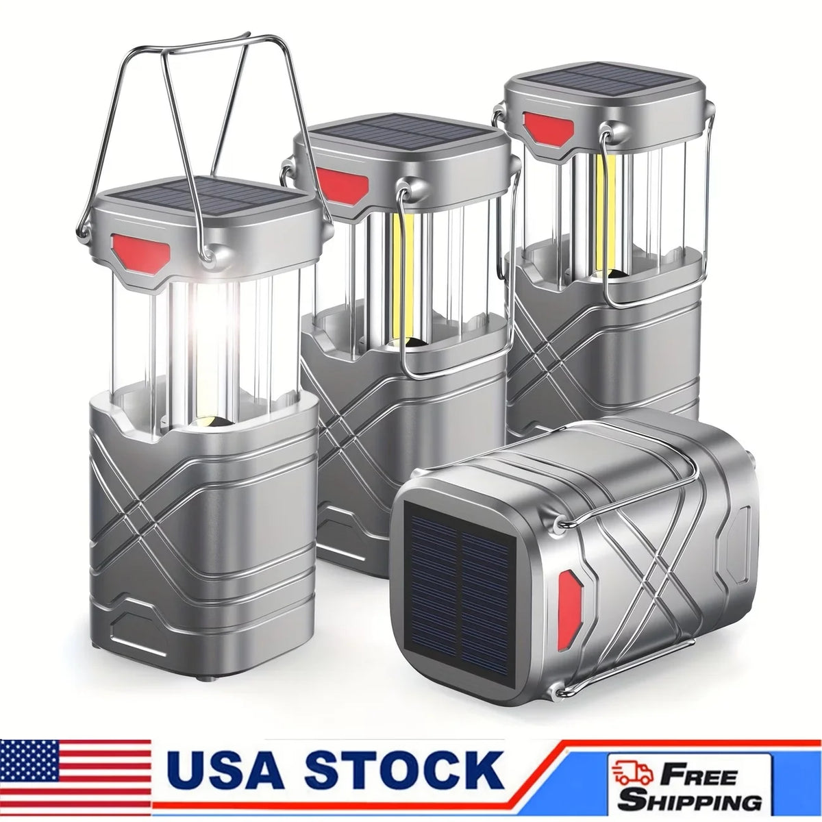 Rechargeable Solar Camping Lantern With LED Flashlight For Emergencies