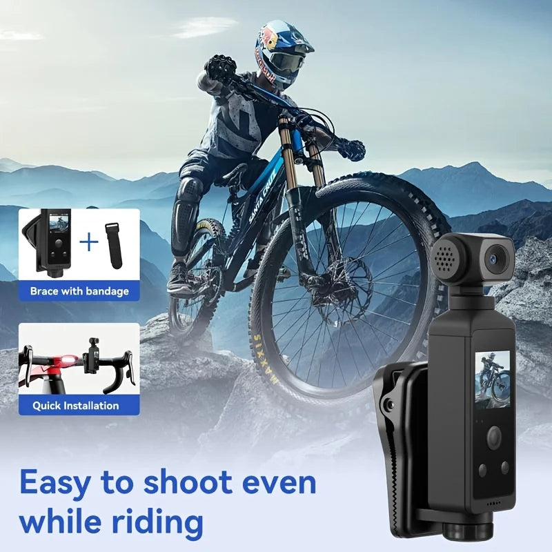 5K HD Pocket Action Camera Featuring Rotatable Wide Angle Lens