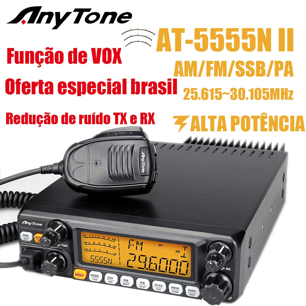 AnyTone AT-5555N II 10 Meter AM FM SSB Mobile Transceiver