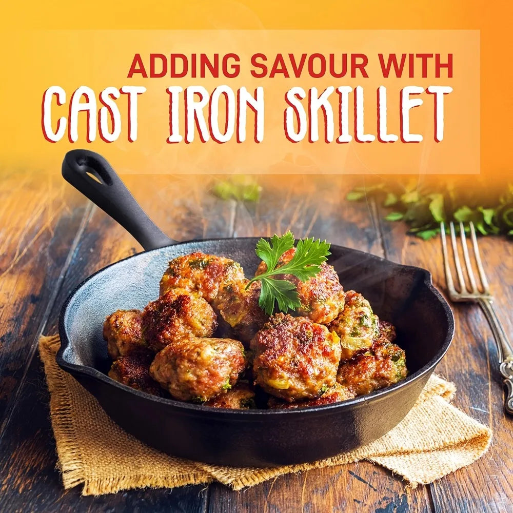 Pre Seasoned Cast Iron Skillet Set for Indoor Outdoor Cooking