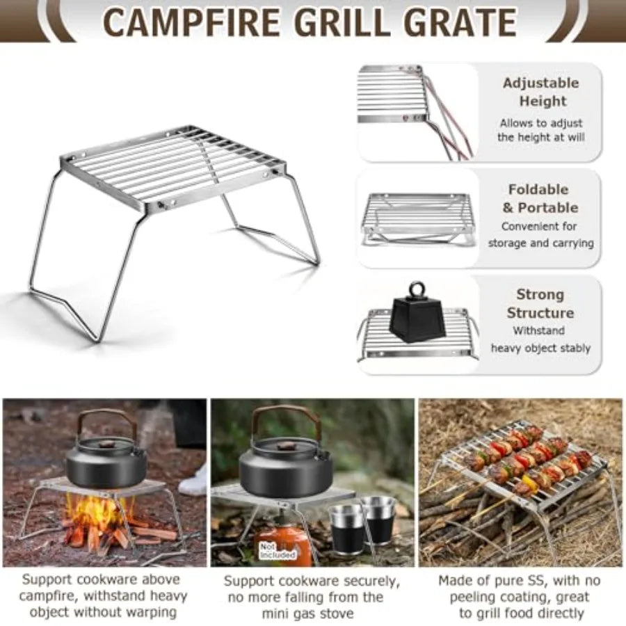 Outdoor Camping Cookware Set with Pot, Pan, Kettle and Utensils