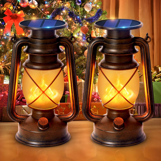 KPSTEK Solar Lanterns Flickering Flame LED Outdoor Hanging Lights
