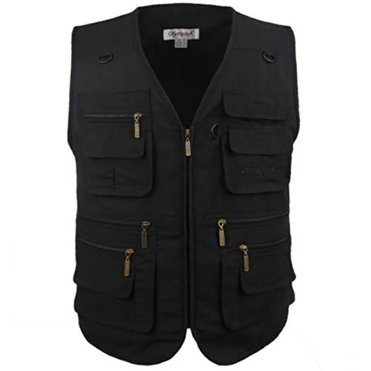 Men Multi Pocket Utility Fishing Vest For Work Outdoor Travel