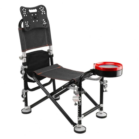 Folding Fishing Chair With Adjustable Backrest And Rod Holder