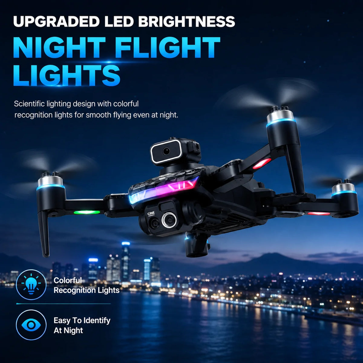 ZNLYRION Foldable Brushless Drone With Dual HD Cameras