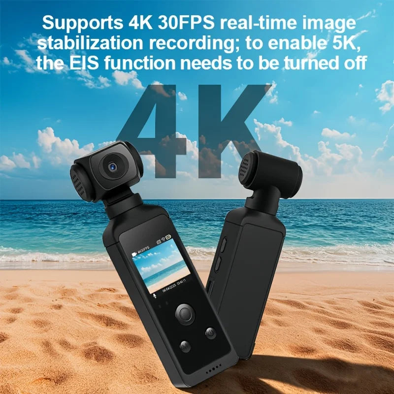 5K HD Pocket Action Camera Featuring Rotatable Wide Angle Lens