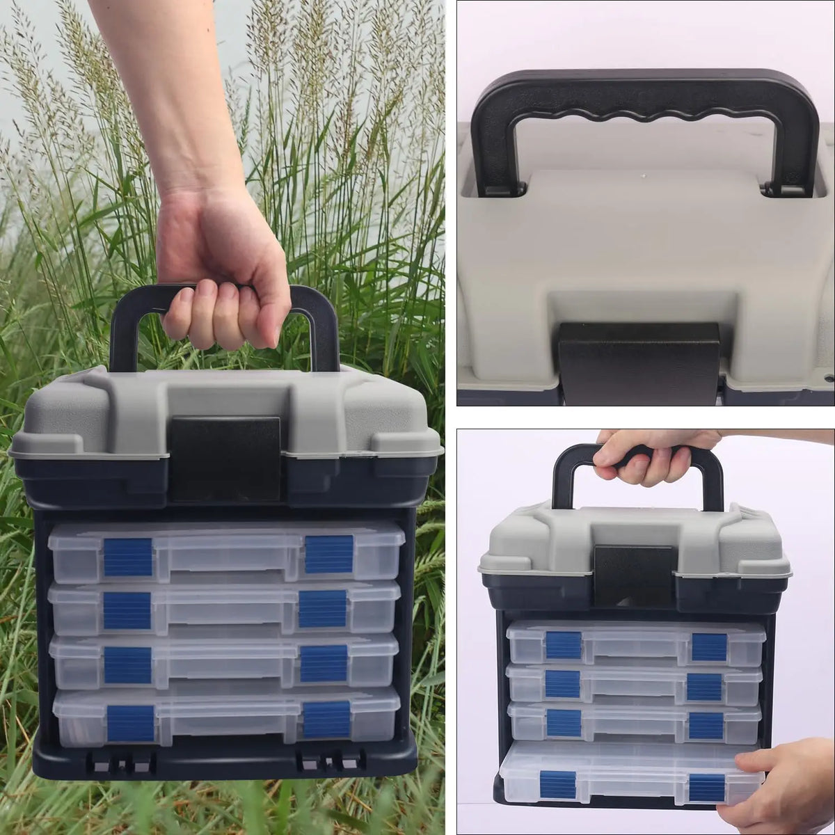 Zoe Fishing Tackle Box Kit With Pliers Lures Storage Organizer