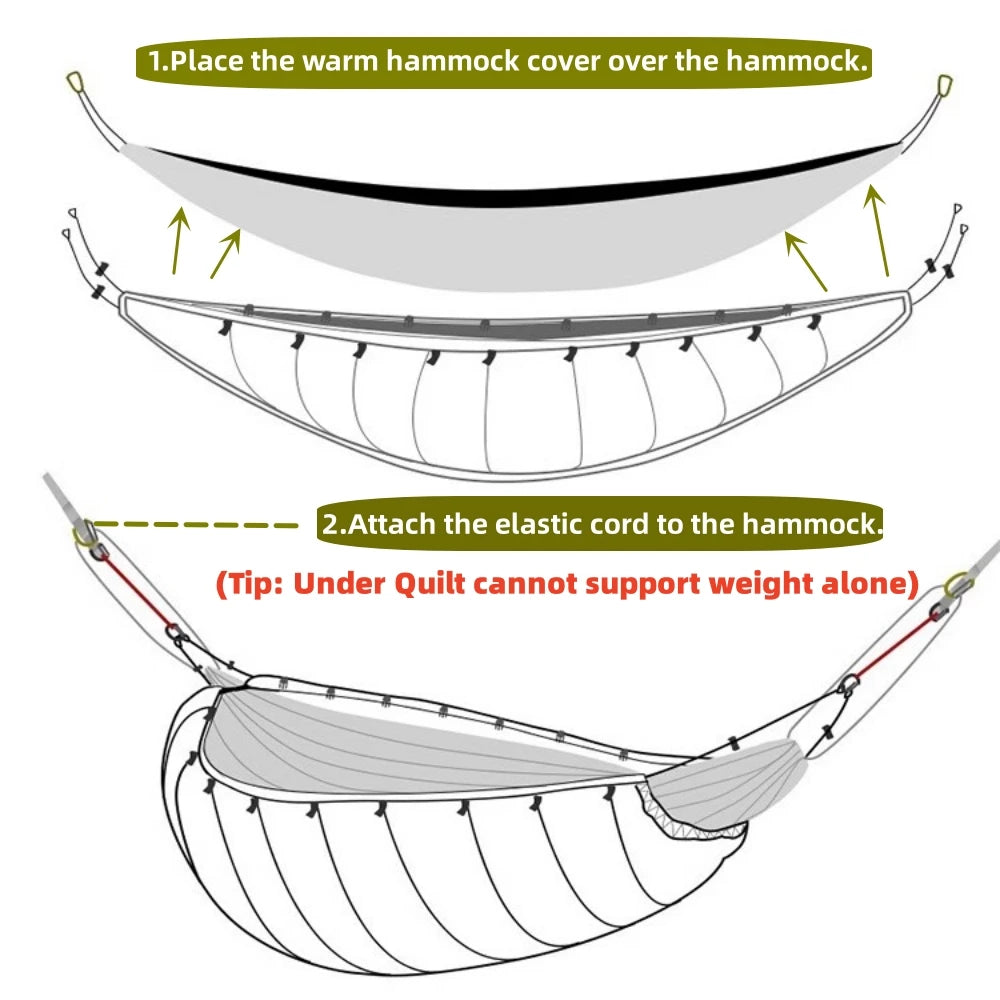 Lightweight Hammock Underquilt Sleeping Bag Cotton Insulated Under Blanket