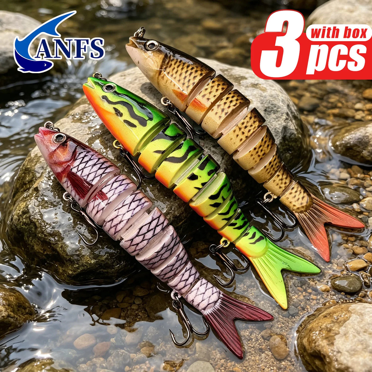ANFS Multi Jointed Realistic Swimbaits Fishing Lure Set