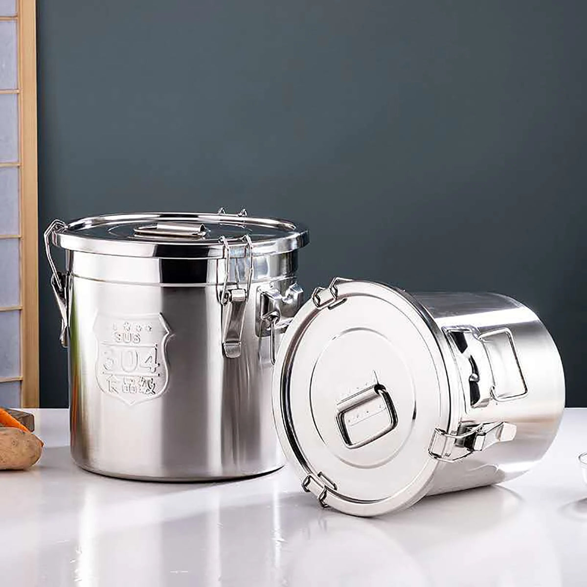 Stainless Steel Airtight Food Storage Container With Locking Clamp