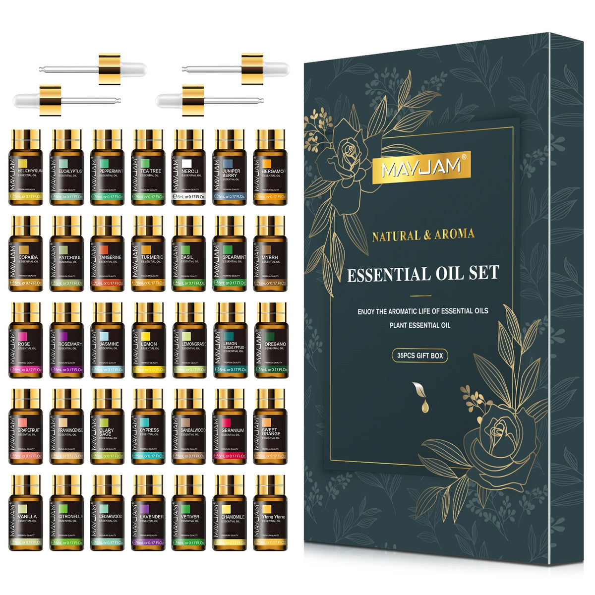 Mayjam 35 Bottles Essential Oils Collection With Gift Box