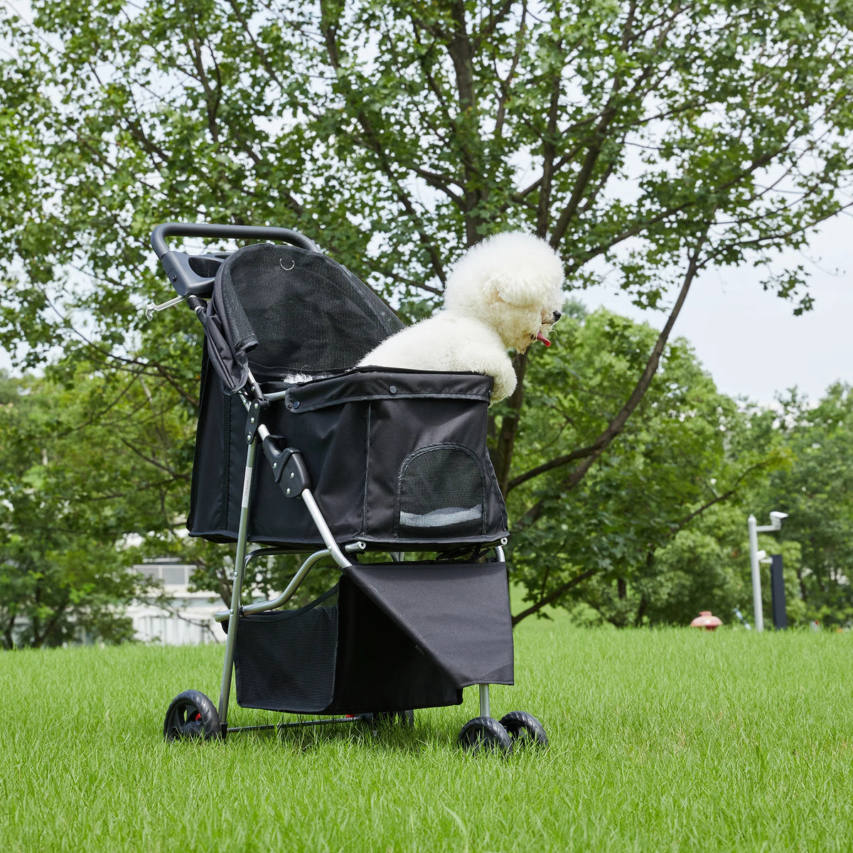 DUMOS Foldable 3 Wheel Pet Stroller For Dogs And Cats