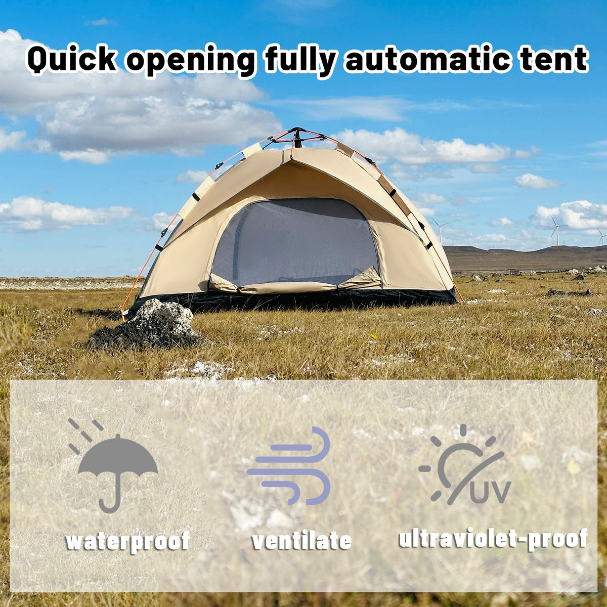 Automatic Pop Up Camping Tent For Quick Outdoor Setup Travel