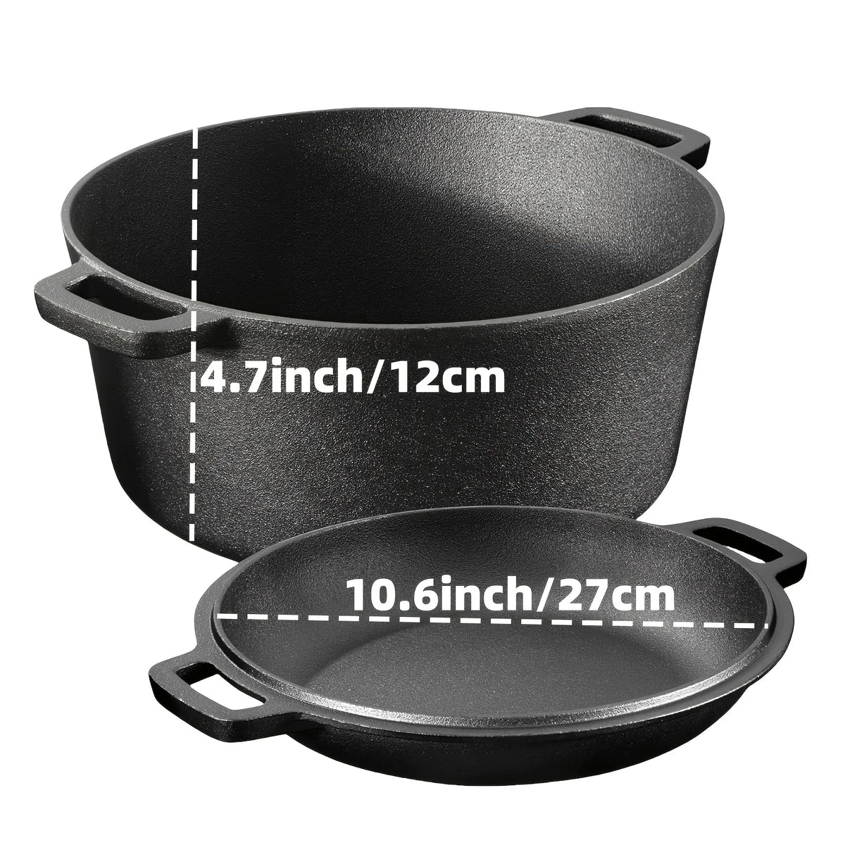 Pre Seasoned Cast Iron Skillet Set for Indoor Outdoor Cooking