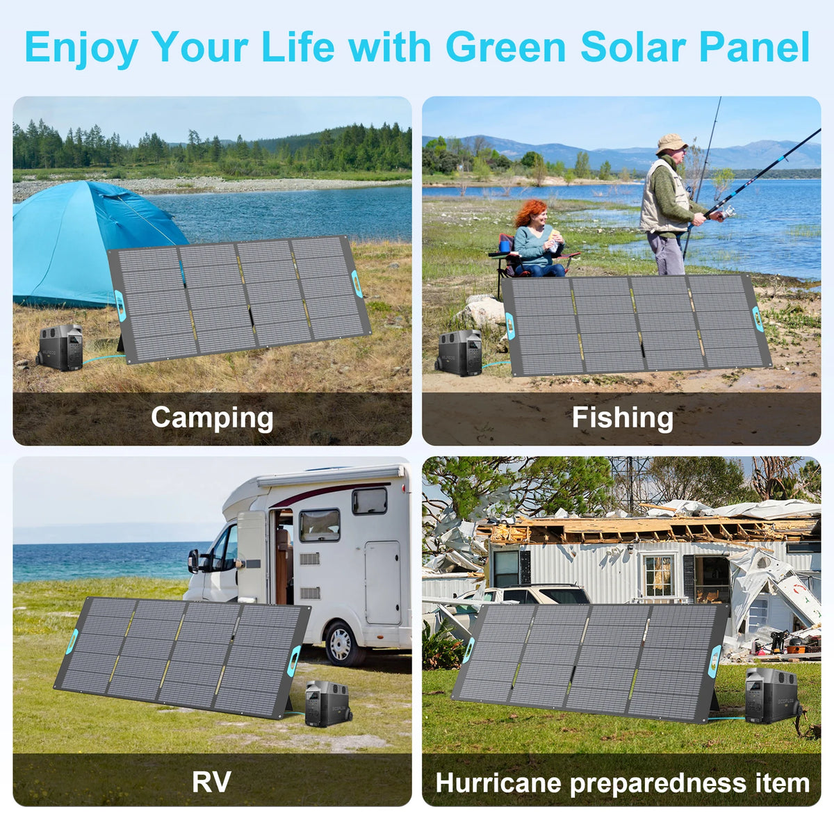 E-POWO 800W Foldable Solar Panel With Kickstand Waterproof For RV