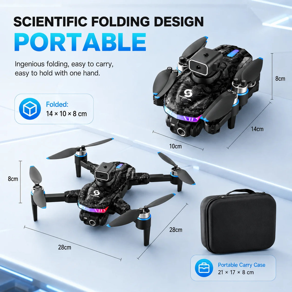 ZNLYRION Foldable Brushless Drone With Dual HD Cameras