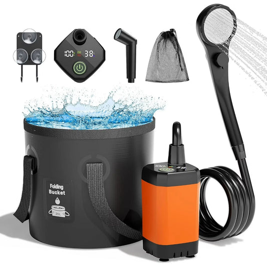 MORIKO Rechargeable Portable Camping Shower With LED Display